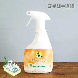 浴室洗剤 緑の魔女 バス泡スプレータイプ 450ml 本体 浴室用洗剤 バス 掃除用品 業務用 オレンジ色 ほのかに香るリラックスラベンダーの香り ミマスクリーンケア