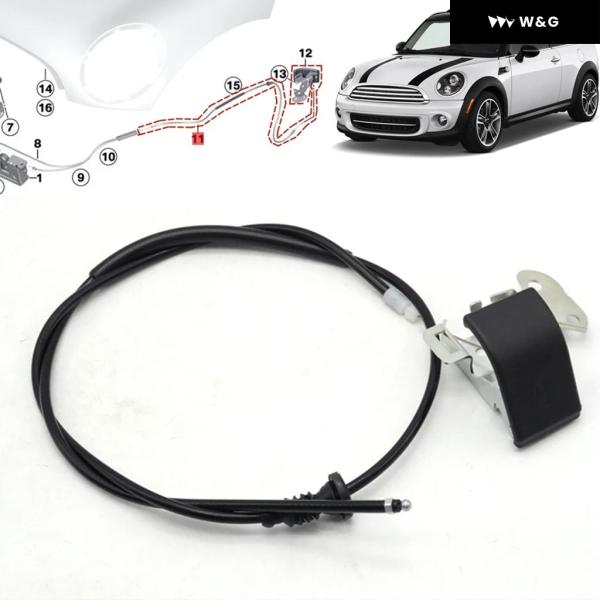 並行輸入品 エンジン フードリリース ケーブル ハンドル付き ボンネット ラッチリリースワイヤー ミ...