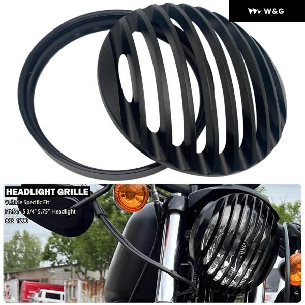 並行輸入品 5-3/4インチ ヘッドライト トリム リング グリル カバー ハーレー スポーツスター...