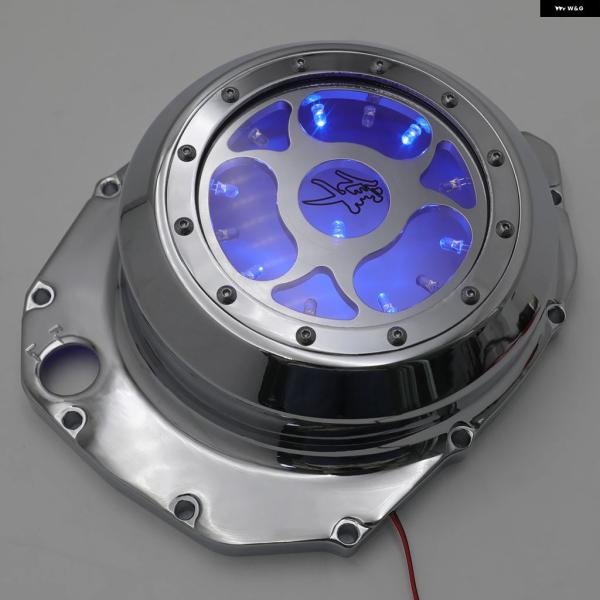 並行輸入品 オートバイ ブルーLEDシースルー エンジン クラッチカバー 1999-2022 GSX...