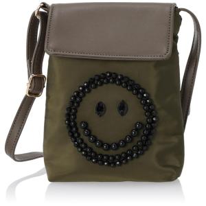 クーコ ポシェット SMILEY/ビーズ刺繍ナイロン風カブセ付ポシェット レディース 2353111714 カーキ (366)｜dailyfactory