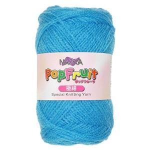 NASKA ポップフルーツ 極細 毛糸 中細 col.11 水色 系 25g 約210m 5玉セット N-19