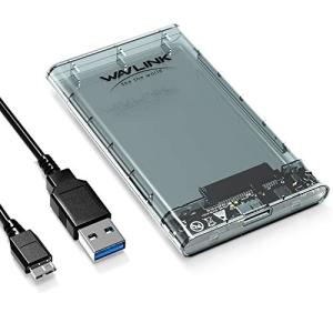 WAVLINK 2.5インチ SATA - USB 3.0 外付けハードドライブエンクロージャ ポータブルクリアハードディスクケース 2.5インチ 7