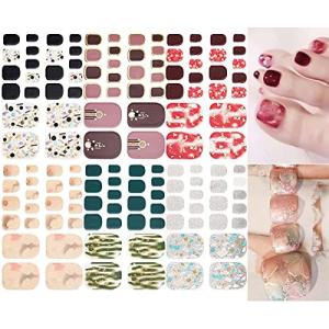 NAILDOKI 6種類 損傷のない 足の爪 ネイルシール ネイルステッカー ネイルラップ ネイルアクセサリー リアルネイルジェールステッカー 女性