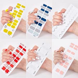 NAILDOKI ネイルシール 手用 6枚 3D立体感 損傷のないジェルネイルシール 貼るだけ 手の爪 可愛い人気 ネイルステッカー 女性おしゃれな