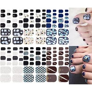NAILDOKI 6種類 損傷のない 足の爪 ネイルシール ネイルステッカー ネイルラップ ネイルアクセサリー リアルネイルジェールステッカー 女性