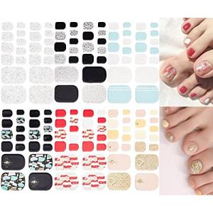 NAILDOKI 6種類 損傷のない 足の爪 ネイルシール ネイルステッカー ネイルラップ ネイルアクセサリー リアルネイルジェールステッカー 女性