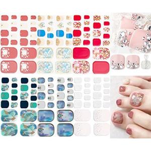 NAILDOKI 6種類 損傷のない 足の爪 ネイルシール ネイルステッカー ネイルラップ ネイルアクセサリー リアルネイルジェールステッカー 女性