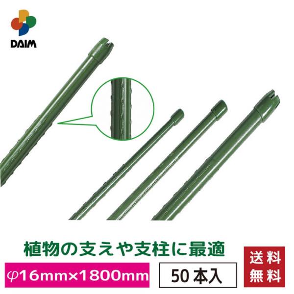 daim すくすく竹 イボ付 50本入 直径16mm 1800mm 園芸 支柱 竹 ガーデニング 用...