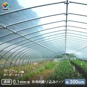 受注生産品 daim 農業用 POフィルム 透明 防滴剤 練り込みタイプ 0.1mm 300cm幅 m単価 5~50m 防霧 防滴 農PO オーダーメイド 第一ビニール 農ポリ カット｜daim-factory