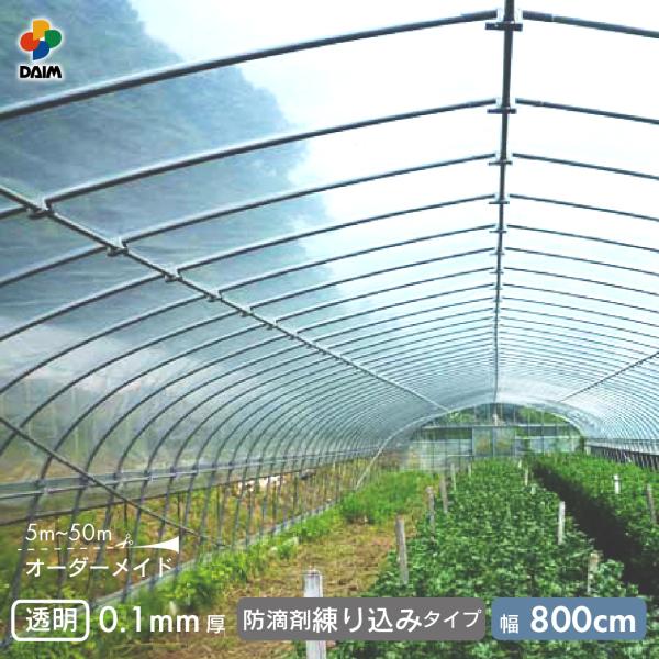 受注生産品 daim 農業用 POフィルム 透明 防滴剤 練り込みタイプ 0.1mm 800cm幅 ...