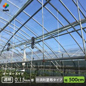 受注生産品 daim 農業用 POフィルム 透明 防滴剤 塗布タイプ 高耐久 0.15mm 500cm幅 m単価 5~50m 耐硫黄 防滴 農PO オーダー POシート ポリシート 農ポリ カット｜daim-factory