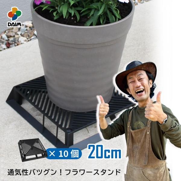 【カーメン君×daim コラボ】daim ブラックベース 20cm 10個 フラワースタンド 鉢植え...