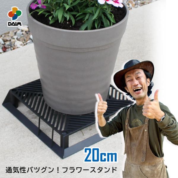 daim ブラックベース 20cm フラワースタンド 鉢スタンド 鉢置き台 カーメン君 プランター ...