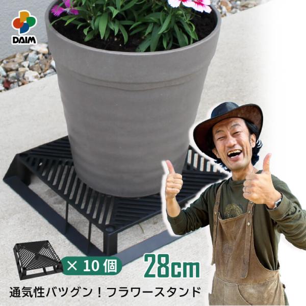 daim ブラックベース 28cm  10個フラワースタンド 鉢スタンド 鉢置き台 カーメン君 プラ...