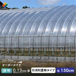 受注生産品 daim 農業用 POフィルム 透明 汎用 防滴剤 塗布タイプ 0.13mm 150cm幅 m単価 5~50m 防滴 農PO オーダー POシート ポリシート 農ポリ カット｜daim-factory