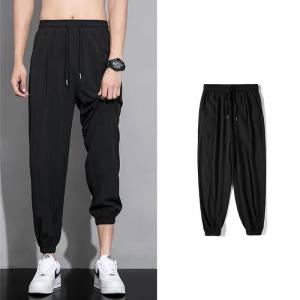 アイスシルクパンツ メンズ 接触冷感 涼しい ロングパンツ 夏 薄手 ストレッチパンツ ゴルフパンツ 通気 速乾 スポーツ｜daim-store