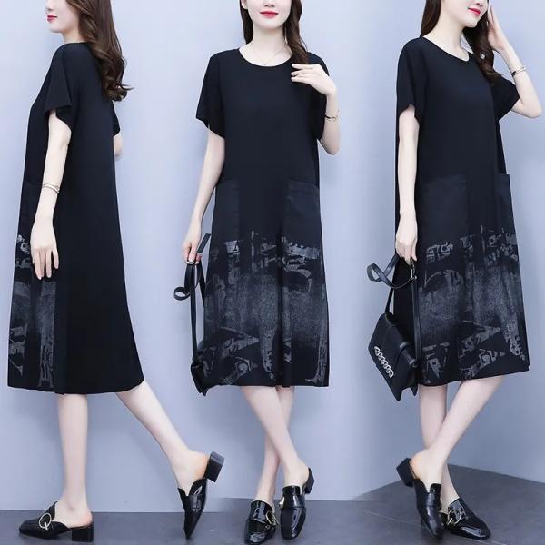 ワンピース ロングTシャツ ポッケト レディース ワンピ 半袖 ひざ丈 大きいサイズ 体型カバー お...