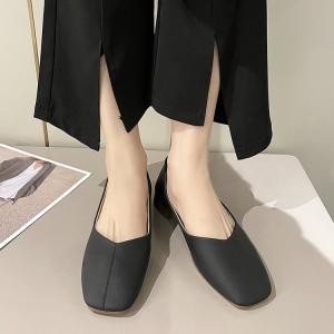 パンプス 痛くない ぺたんこ フラットシューズ レディース ローヒールパンプス 歩きやすい スクエアトゥ バレエシューズ｜daim-store