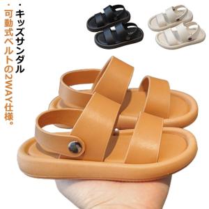 スポーツサンダル スリッパ 2way 通気性 男児 ベビーサンダル 履きやすい 男の子 キッズ 滑り止め サンダル 軽量 レザー お出かけ ベビーサン｜daim-store