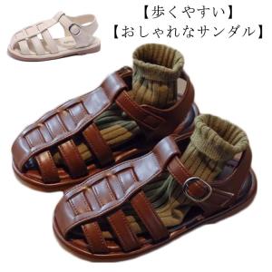 子供用サンダル キッズサンダル グラディエーター フラット ぺたんこ 歩きやすい フェイクレザー おしゃれ 可愛い かわいい シンプル カジュアル 女｜daim-store