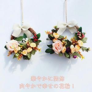 造花 花輪 玄関リース 玄関飾り 玄関 壁掛け 造花リース リース ガーランド フラワーリース フェイクフラワー 撮影 装飾 人工 フェイク ドアの花｜daim-store