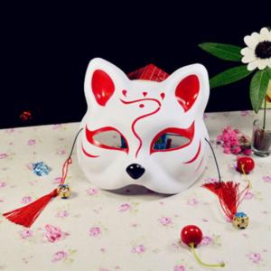 ハロウィン 狐のお面 マスク 仮面 プラ製 コスプレ ハーフマスク
