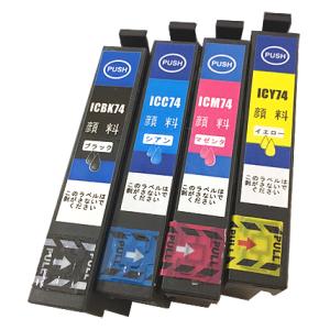 IC4CL74 エプソンIC74 互換インク ICBK74/ICC74/ICM74/ICY74 4本...