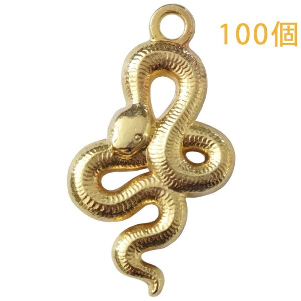 干支 国産 キャスト製 マスコット 十二支 お守りチャーム パーツ 巳 へび リアル調 ゴールド 1...