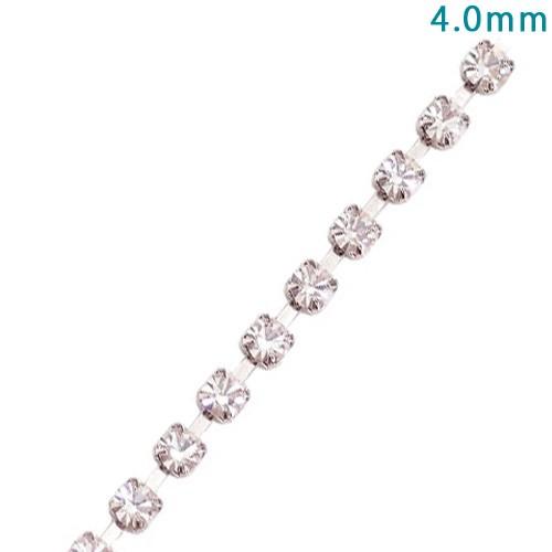 チェーン切売り m単位 ダイヤレーンチェーン 4.0mm クリア 錫メッキ 大王製作所