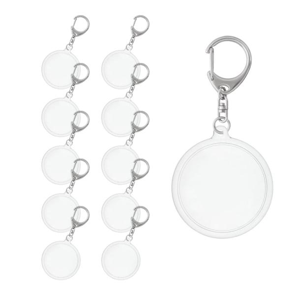 ハメパチ フォトキーホルダー 丸型 10個入り ラウンド 手作りキーホルダー アクリルパーツ 記念品...