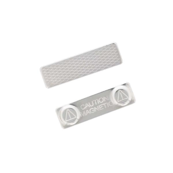 マグネットバッジ 穴をあけずにつけられる 名札 ネームプレートに 強力磁石 両面テープ付き 角型 金...