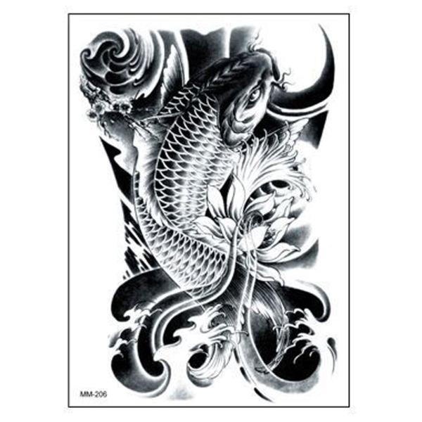 タトゥーシール 刺青 入れ墨 鯉 大きめ 【１０枚】リアル 高品質 長持ち