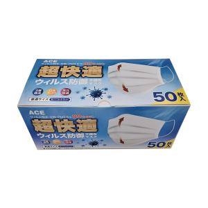 使い捨て マスク 50枚 最安値 ACE 在庫あり 白 大人用 買い得 ケース 粉末 飛び散り pm2.5 夏用 風邪 感染予防 4589859508883-S