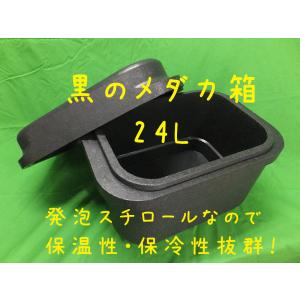 メダカの発泡スチロール水槽鉢・黒・24L大容量　めだか飼育に最適 ”7月より新価格、お得に購入するラストチャンス”　