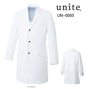 白衣 ドクターコート 男性用 ユナイト/UNITE UN-0085 工業洗濯対応ダブルニット ダブルポケット【S〜3L】｜dairyu21