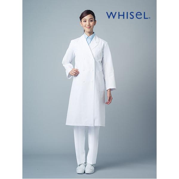 医療用白衣 自重堂 ホワイセル ドクターコート WH2214 レディースダブルコート 制菌加工