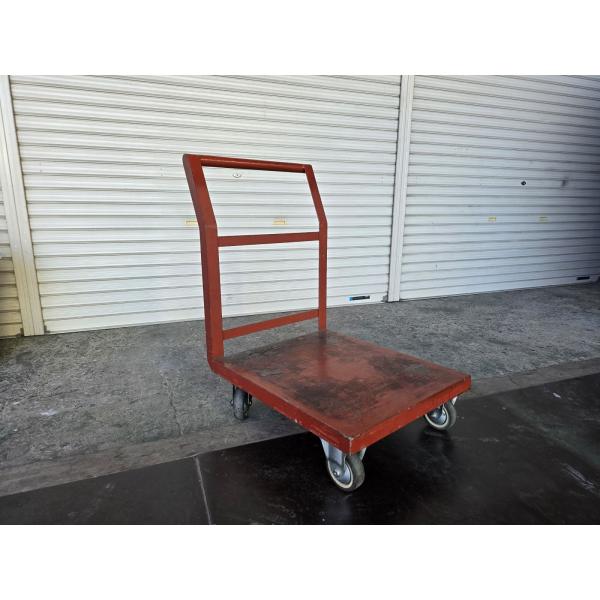 【発送不可/引取限定・大阪】中古固定ハンドルスチール台車500ｘ600　500kg