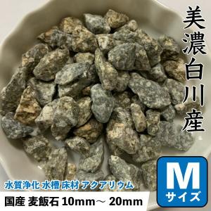 国産　麦飯石　(美濃白川産) 500g 【Mサイズ：約10mm〜20ｍｍ】 ばくはんせき 浄化 水槽 フィルター濾過材 観賞魚 飼育魚 メール便送料無料【DBP】