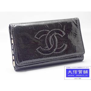 CHANEL シャネル キーケース 6本 エナメル ブラック 43番台 中古C 【送料無料】 A-7445｜daishin78