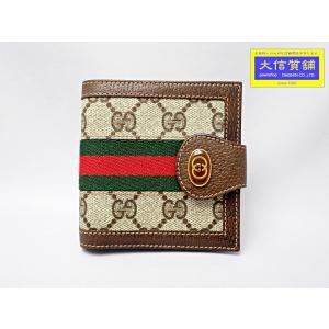 GUCCI オールドグッチ  二つ折り財布 シェリーライン アクセコ インターロッキング 中古B+ 【送料無料】 A-8000｜daishin78