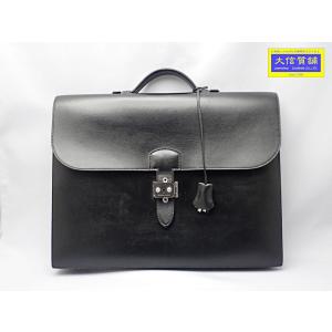 緑屋質屋】エルメス サックアデペッシュ38cm ボックスカーフ/黒【中古
