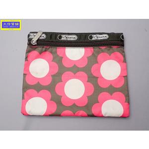 LESPORTSAC レスポートサック フラット ポーチ フラワーモチーフ 中古B 【送料無料】 A-8630