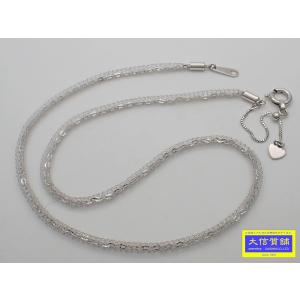 K14WG ホワイトゴールド ロープチェーン ネックレス 45cm 3.38g 中古B+ 