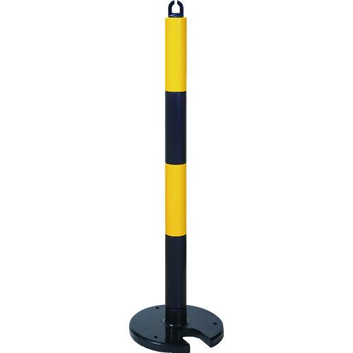 トラスコ中山 TRUSCO やわらかPUポール イエロー・ブラック 88cm アンカー穴10mm付 ...