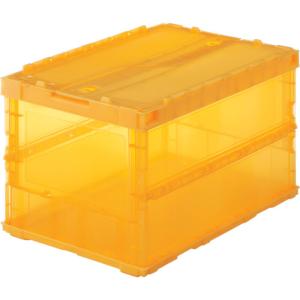 トラスコ中山 薄型折りたたみコンテナスケル 50Lロックフタ付