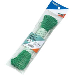 トラスコ中山 TRUSCO パイレンカラーロープ 3つ打 線径3ｍｍX長さ10m 緑 R-310P [1-511-3113]