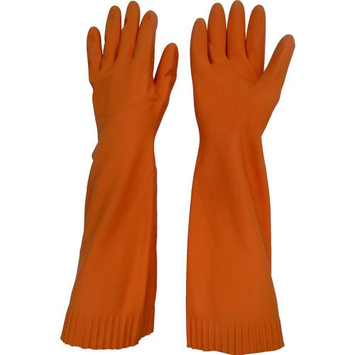 東和コーポレーション トワロン 天然ゴム手袋 トワローブ天然ゴムあつ手ロング オレンジ M 215-...