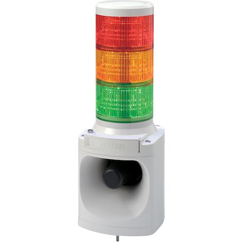 パトライト PATLITE LED積層信号灯付きMP3音声合成報知器 LKEH-310FV-GYR ...