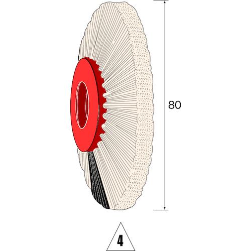 ミニター Minimo ブラシホイール プラスチックコア 豚毛 ハード 80 4列 （3個入） NA...